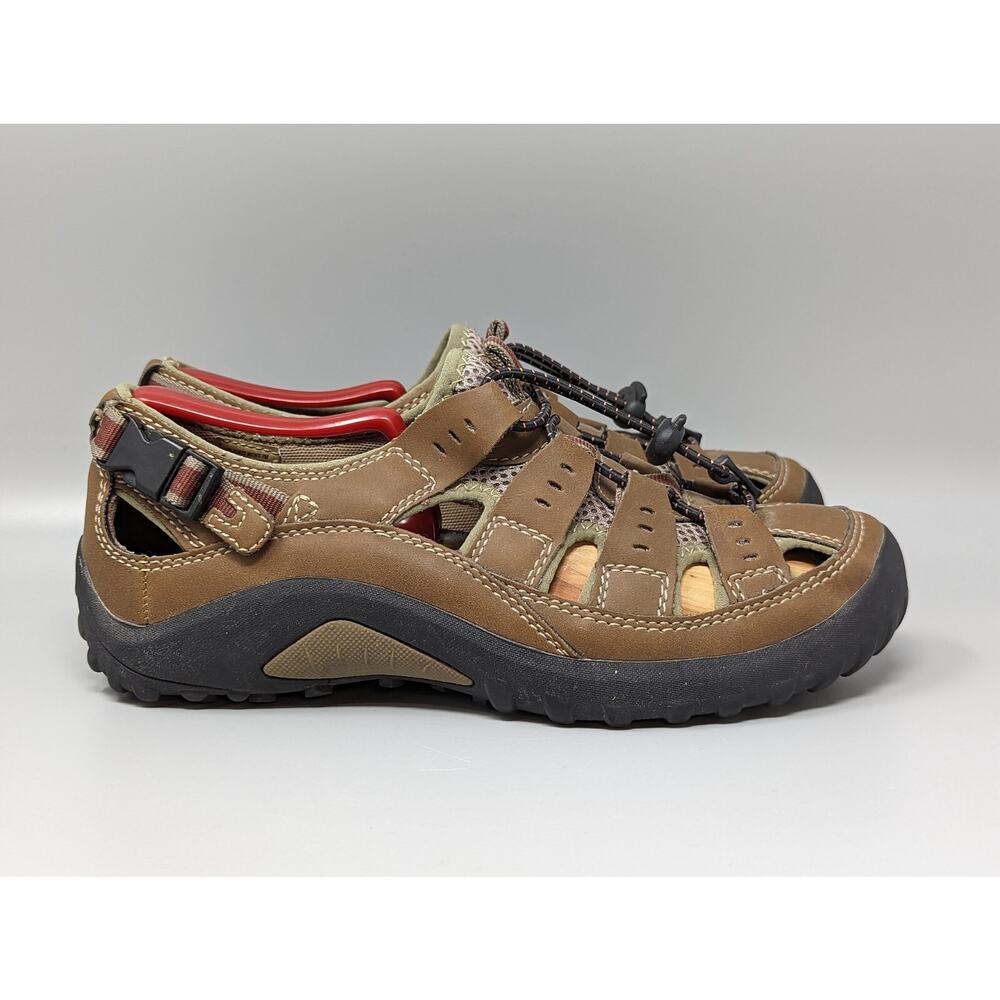 Dockers Men's Sport Sandals Fisherman Hiking Brown Bungee Shoes 90-21623 Size 7 - Picture 3 of 10